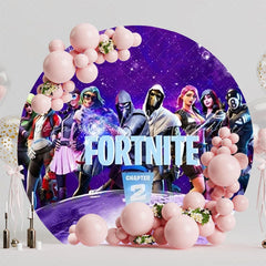 Gamers Theme Fortnite Birthday Party Round Backdrop For Exciting Vibe