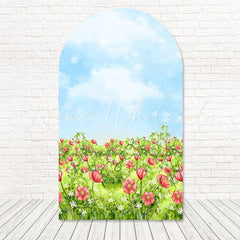 Garden Lawn Green Bloom Theme Arch Backdrop For Outdoor Event
