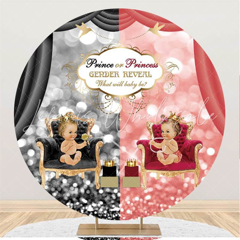 Lofaris Gendar Reveal Baby Shower Round Backdrop for Party