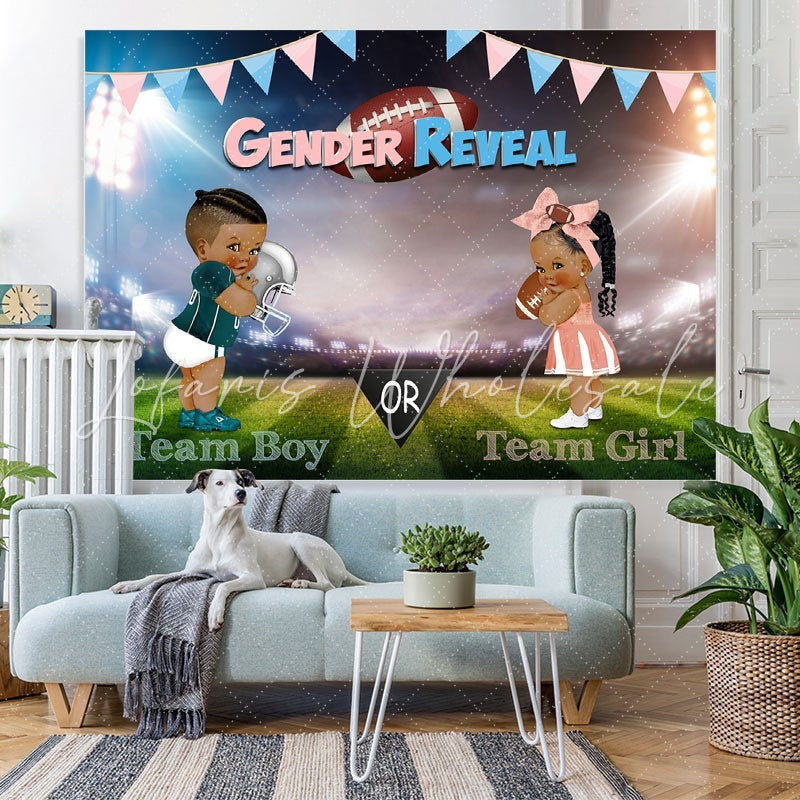 Lofaris Gendar Reveal Football Party Backdrop for Baby Shower