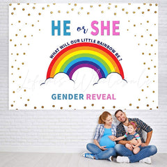 Lofaris He or She Rainbow Photoshoot Backdrop for Baby Shower