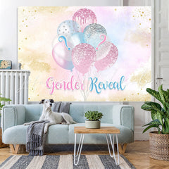 Lofaris Gender Reveal Balloons Glitter Backdrop for Baby Shower