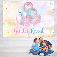 Lofaris Gender Reveal Balloons Glitter Backdrop for Baby Shower