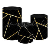 Geometric Black Modern Design Themed Cover Cylinders Kit