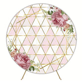 Geometric Flowers Round Backdrop for Modern Wedding Decor
