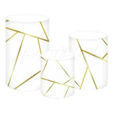 Geometric White Modern Design Themed Cover Cylinders Kit