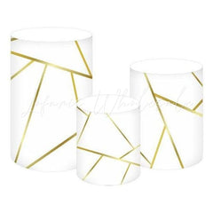 Geometric White Modern Design Themed Cover Cylinders Kit