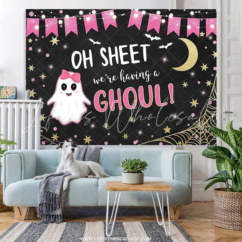 Lofaris Ghoul Cute Spooky Pink Gold Girl Baby Shower Party Backdrop