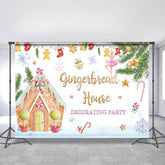 Lofaris Gingerbread House And Chrismas Decoration Backdrop