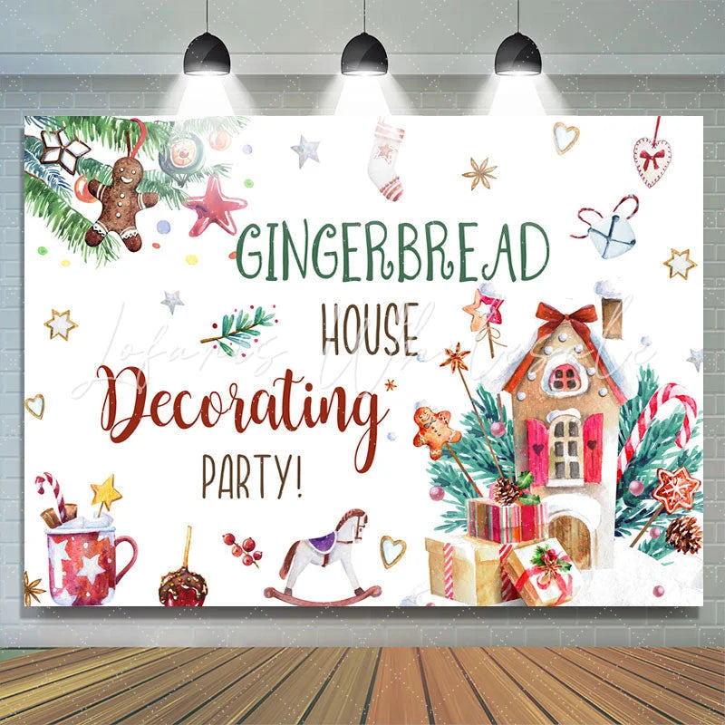 Lofaris Gingerbread House Decorating Party Christmas Backdrop