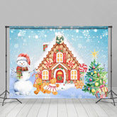 Lofaris Gingerbread House Winter Xmas Tree Photoshoot Backdrop for Kids