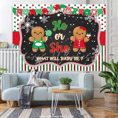 Lofaris Gingerbread Man Winter Christmas Baby Shower Backdrop