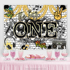 Lofaris Giraffe Hip Hop Rock The Big One Happy Birthday Backdrop
