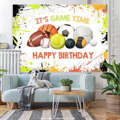 Lofaris Giraffe Its Game Time Happy Birthday Backdrop For Kid