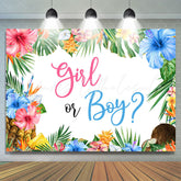 Lofaris Girl Or Boy Hawaii Monstera Gender Reveal Backdrop