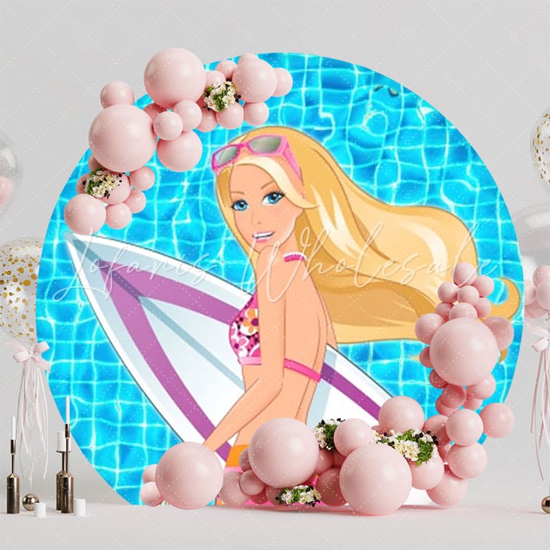 Glamorous Barbie Birthday Party Round Backdrop For Fashion Theme