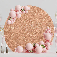 Glamorous Glitter Gold Round Backdrop For Stylish Party Celebration