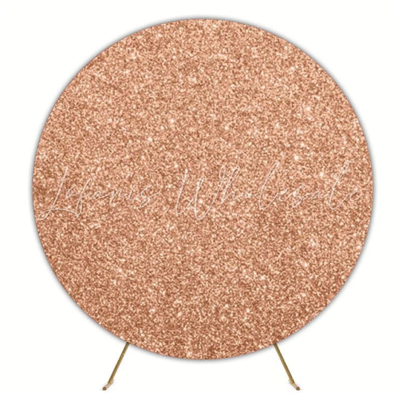Glamorous Glitter Gold Round Backdrop For Stylish Party Celebration