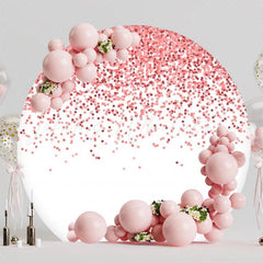 Glamorous Glitter Pink Round Backdrop For Party Celebration Fun
