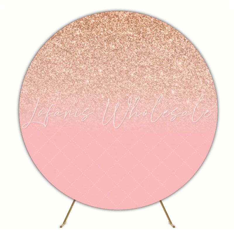 Glamorous Glitter Pink Round Backdrop For Stylish Party Decoration