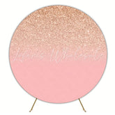 Glamorous Glitter Pink Round Backdrop For Stylish Party Decoration