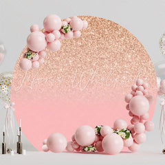 Glamorous Glitter Pink Round Backdrop For Stylish Party Decoration