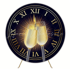 Glamorous New Year Round Backdrop For Sparkling Celebration