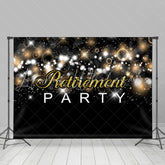Lofaris Glitter And Black-Golden Retirement Party Backdrop