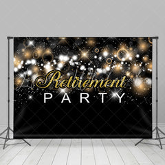 Lofaris Glitter And Black-Golden Retirement Party Backdrop