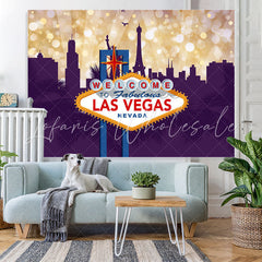 Lofaris Glitter And Bokeh Dark Buildings Birthday Backdrop