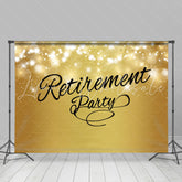 Lofaris Glitter And Gloden Happy Retirement Party Backdrop