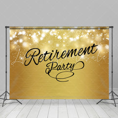 Lofaris Glitter And Gloden Happy Retirement Party Backdrop