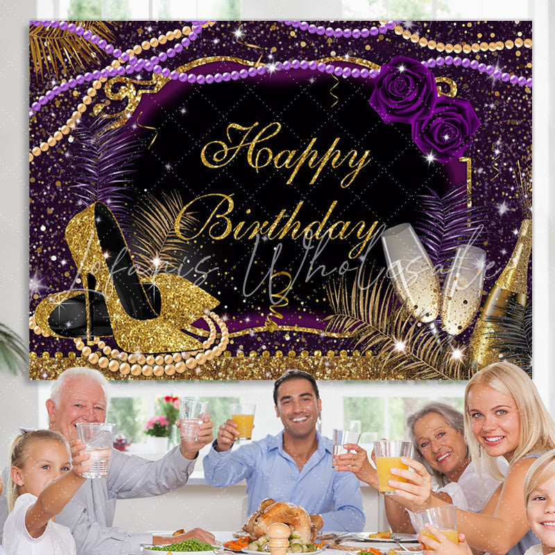 Lofaris Glitter And Gorgeous Happy Birthday Backdrop For Woman
