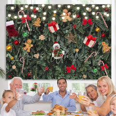 Lofaris Glitter And Green Christmas Tree Decoration Backdrop