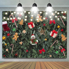 Lofaris Glitter And Green Christmas Tree Decoration Backdrop