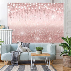 Lofaris Glitter And Pink Simple Theme Happy Birthday Backdrop