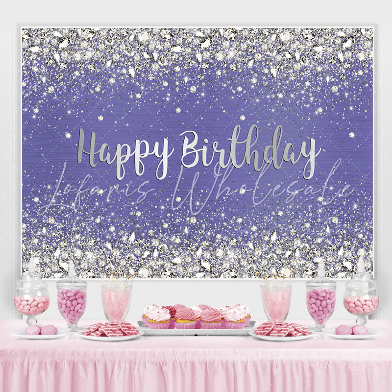 Lofaris Glitter And Purple Bokeh Simple Happy Birthday Backdrop