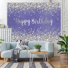 Lofaris Glitter And Purple Bokeh Simple Happy Birthday Backdrop