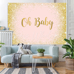 Lofaris Glitter And Simple Bokeh Gender Reveal Oh Baby Backdrop