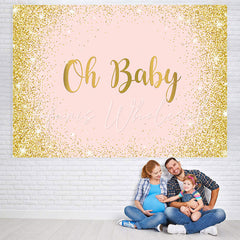 Lofaris Glitter And Simple Bokeh Gender Reveal Oh Baby Backdrop