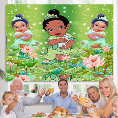 Lofaris Glitter Baby Princess Green Backdrop For Shower