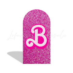 Glitter Barbie Head Happy Birthday Party Arch Backdrop Wall Cloth Cover