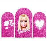 Glitter Barbie Head Happy Birthday Party Arch Backdrop Wall Cloth Cover