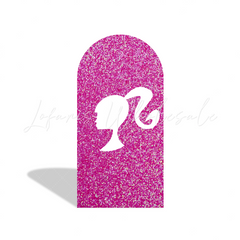 Glitter Barbie Head Happy Birthday Party Arch Backdrop Wall Cloth Cover