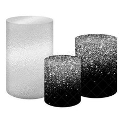Glitter Black and Silver Chic Themed Cover Cylinders Kit