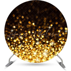 Lofaris Glitter Black Golden Bokeh Circle Birthday Backdrop