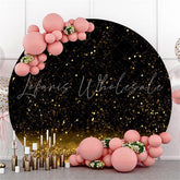 Lofaris Glitter Black Round Happy Birthday Backdrop For Party