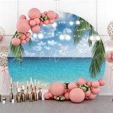Lofaris Glitter Blue Sea Plantain Tree Circle Party Backdrop