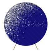 Glitter Blue Sparkle Round Backdrop For Elegant Party Theme