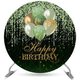 Lofaris Glitter Bokeh Balloon Circle Happy Birthday Backdrop